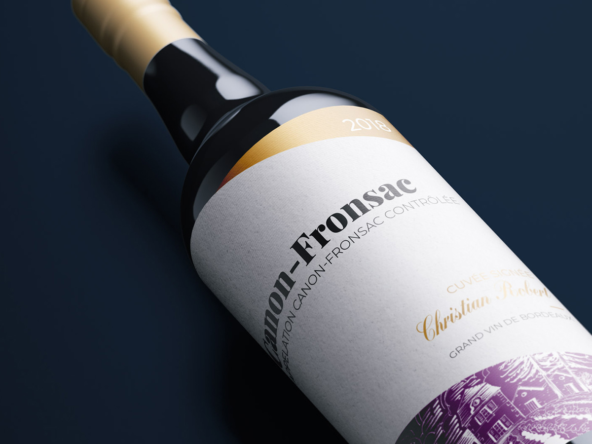 Mockup de Etiquettes Canon-Fronsac Grand vin de Bordeaux